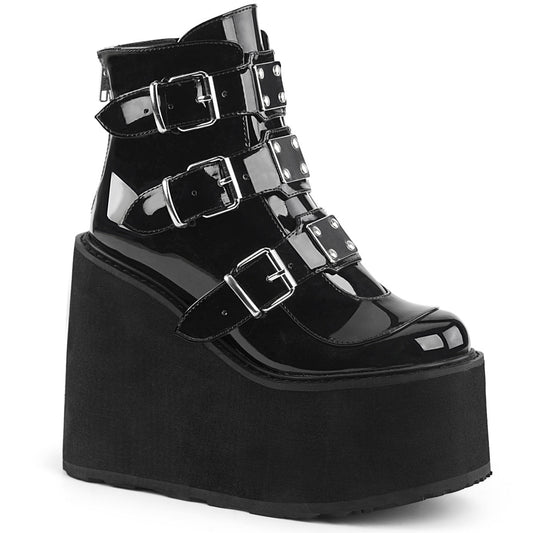 SWING-105 Demonia Cult Black Alternative Women's Ankle Boots