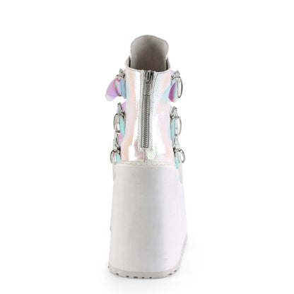 SWING-105 Demonia Cult Pearl Iridescent Alternative Women's Ankle Boots