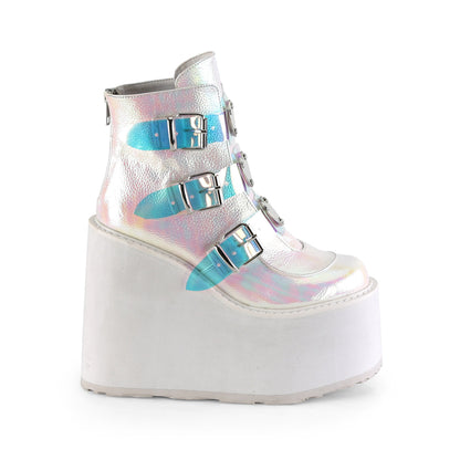 SWING-105 Demonia Cult Pearl Iridescent Alternative Women's Ankle Boots