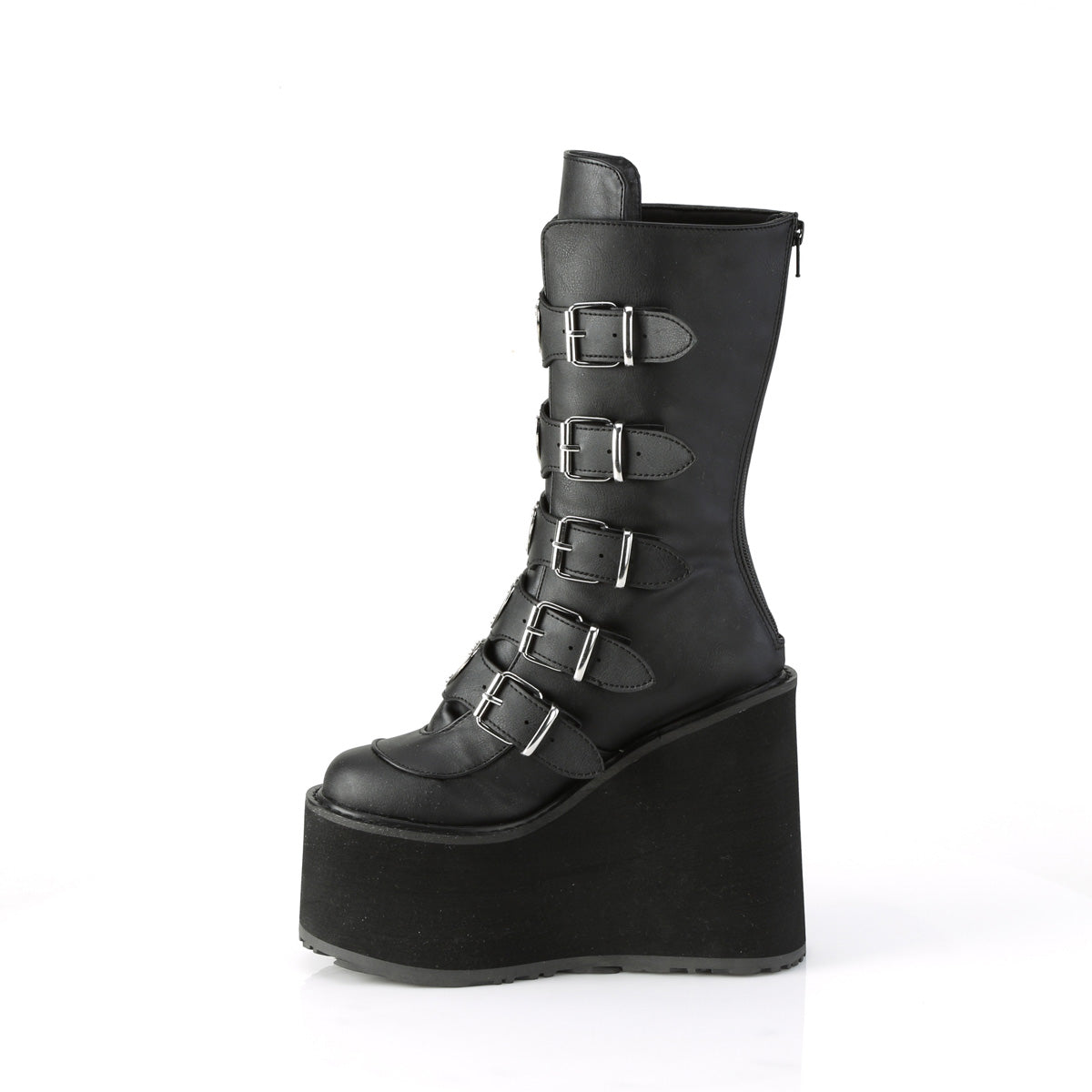 SWING-230 Demonia Cult Black Alternative Knee High Boots