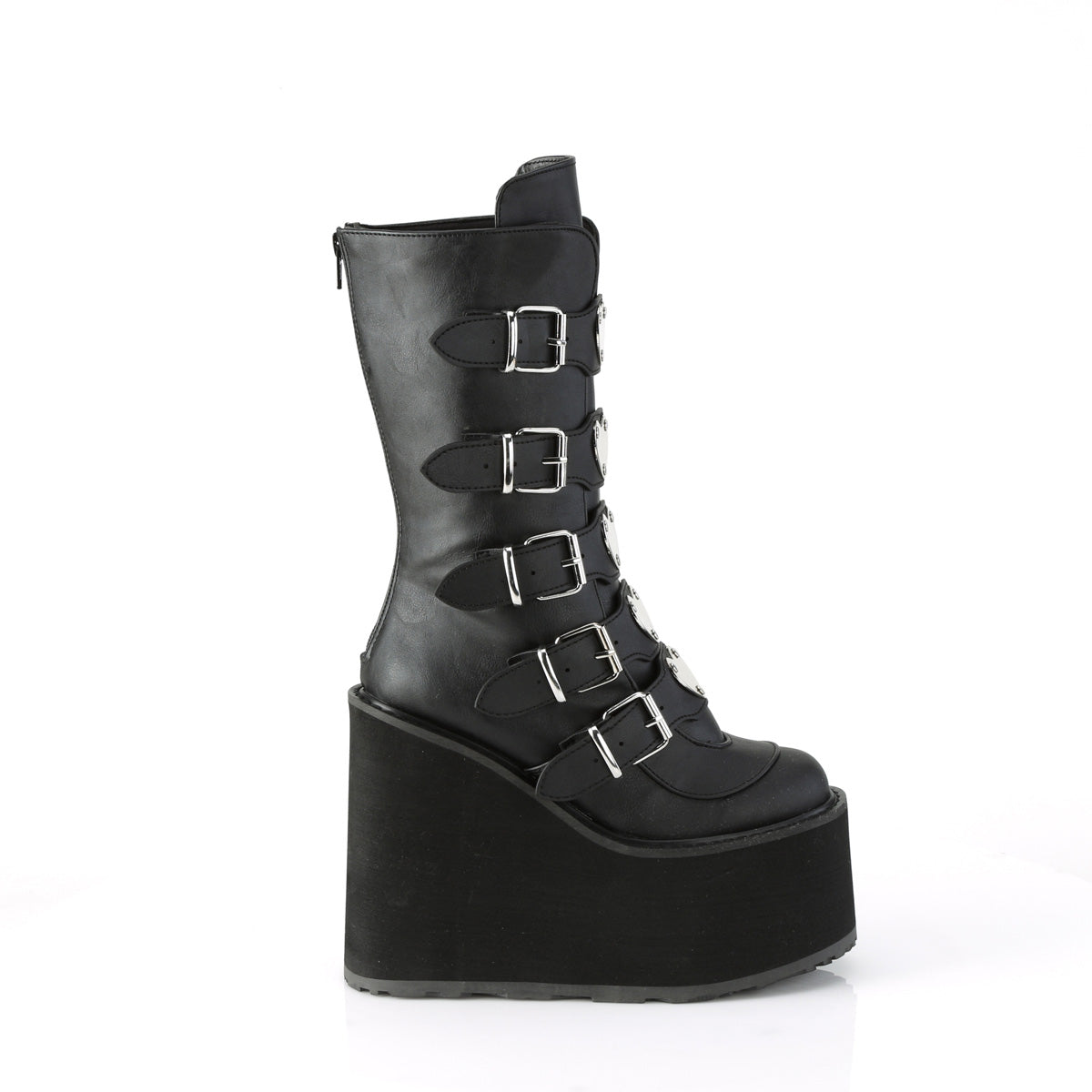 SWING-230 Demonia Cult Black Alternative Knee High Boots