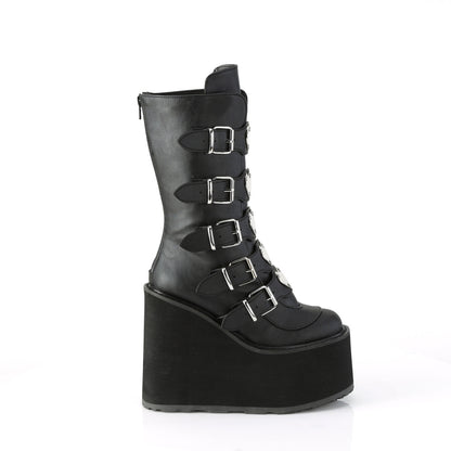 SWING-230 Demonia Cult Black Alternative Knee High Boots