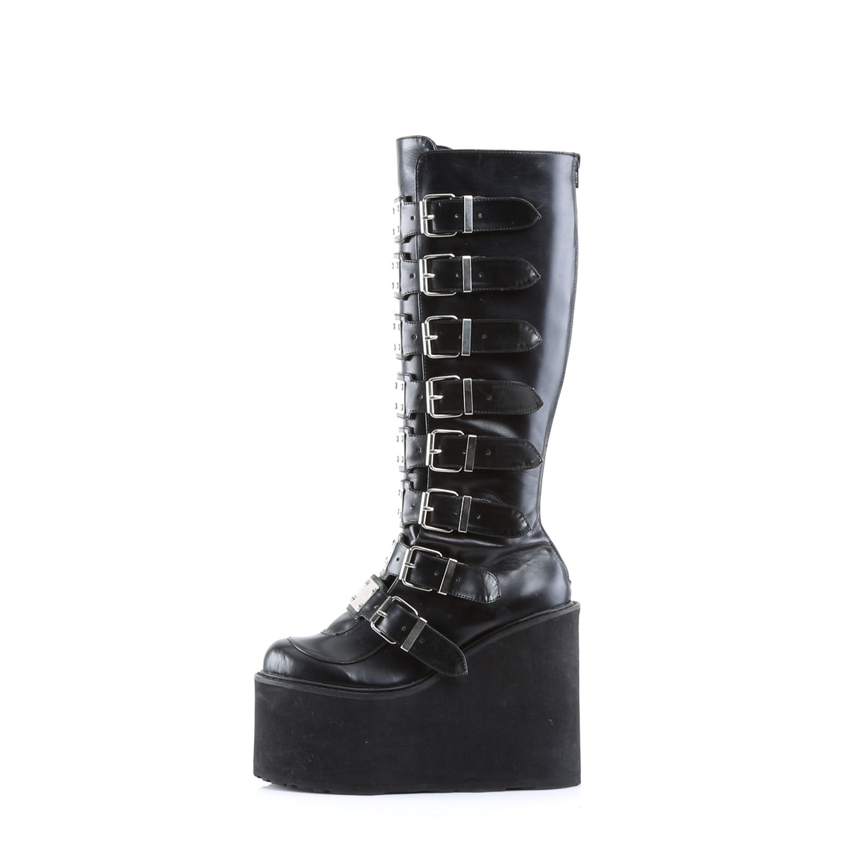 SWING-815 Demonia Cult Black Alternative Knee High Boots