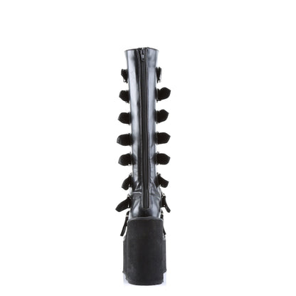 SWING-815 Demonia Cult Black Alternative Knee High Boots