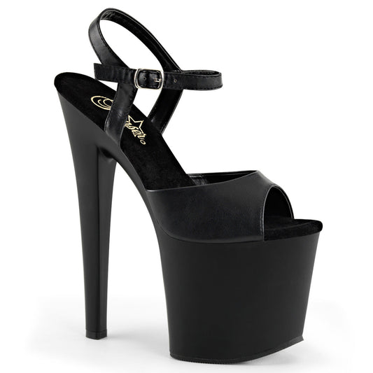 TABOO-709 Pleaser 7.5 Inch Heel Black Pole Dancer Ankle Strap Platform Shoes