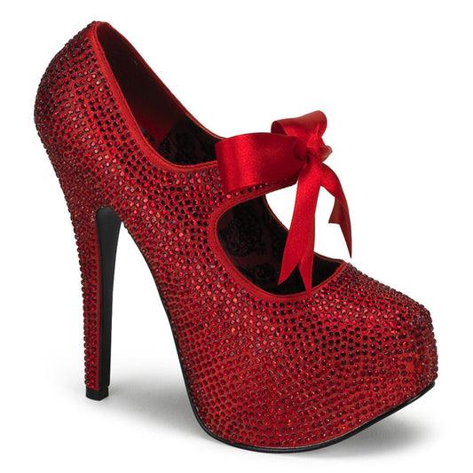 TEEZE-04R Bordello Red 5.8 Inch Hidden Platform Shoes