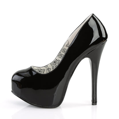 TEEZE-06 Hidden Platform High Heel Black Patent Sexy Shoes