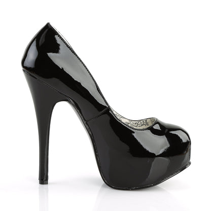 TEEZE-06 Hidden Platform High Heel Black Patent Sexy Shoes