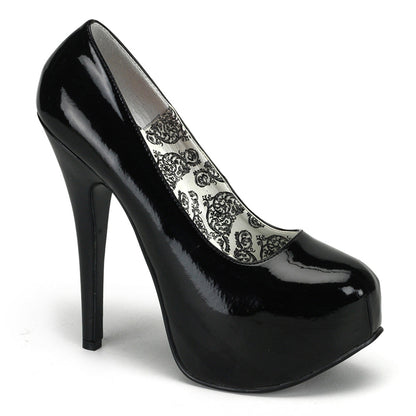 TEEZE-06 Hidden Platform High Heel Black Patent Sexy Shoes