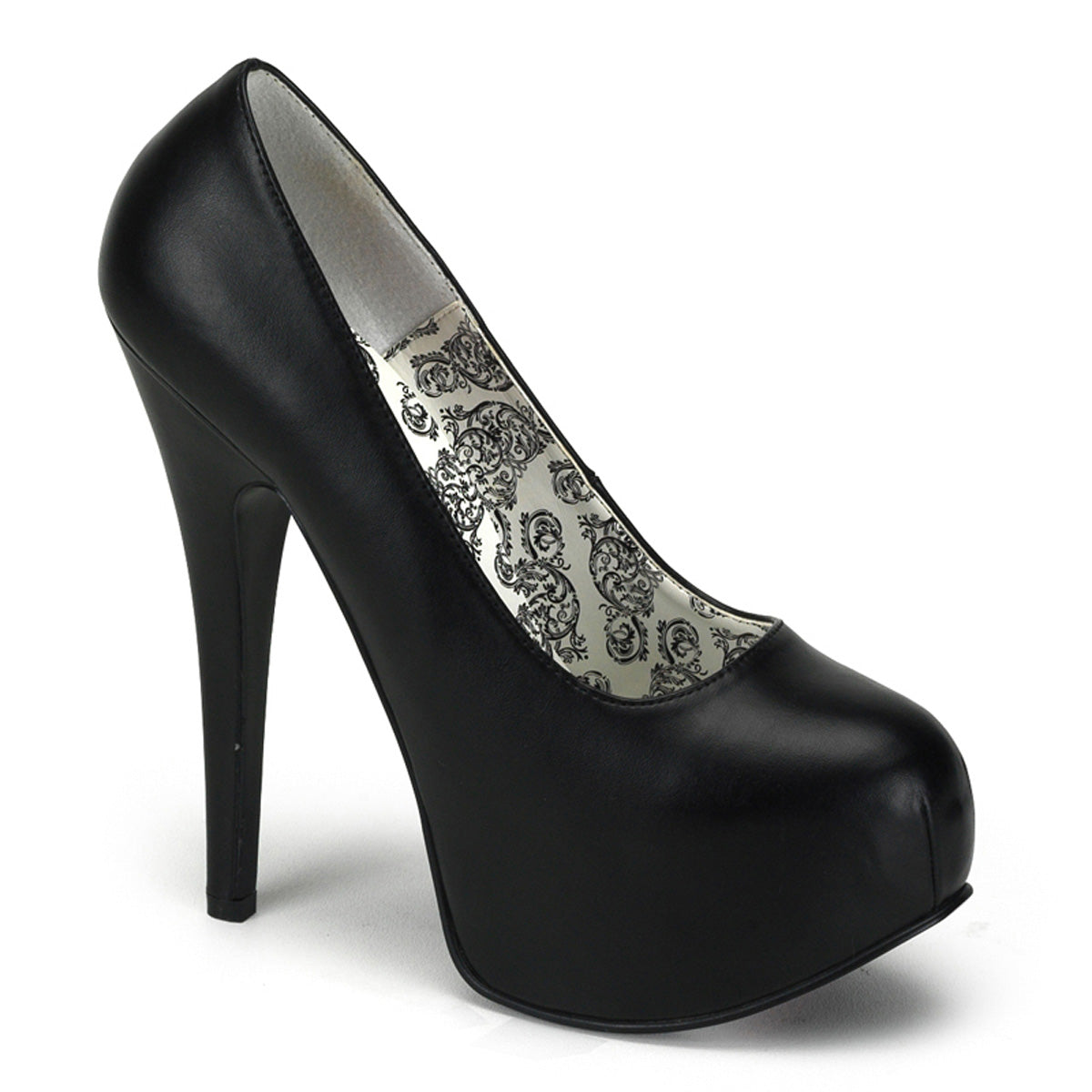 TEEZE-06 Bordello Black 5.8 Inch Hidden Platform Shoes