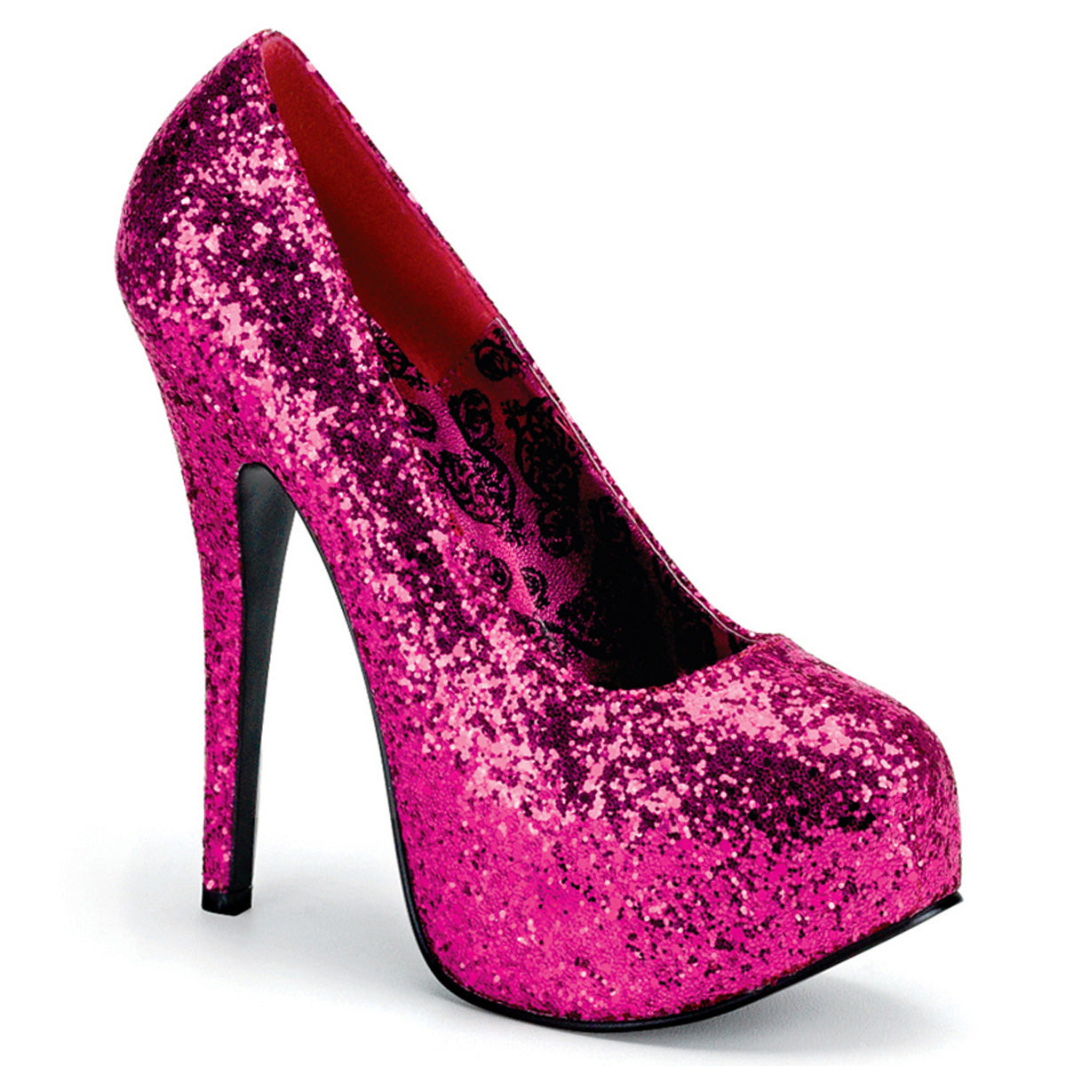 TEEZE-06G Hidden Platforms High Heel Pink Glitter Sexy Shoes 3 uk (36 Europe - 6 Usa) H. Pink Glitter