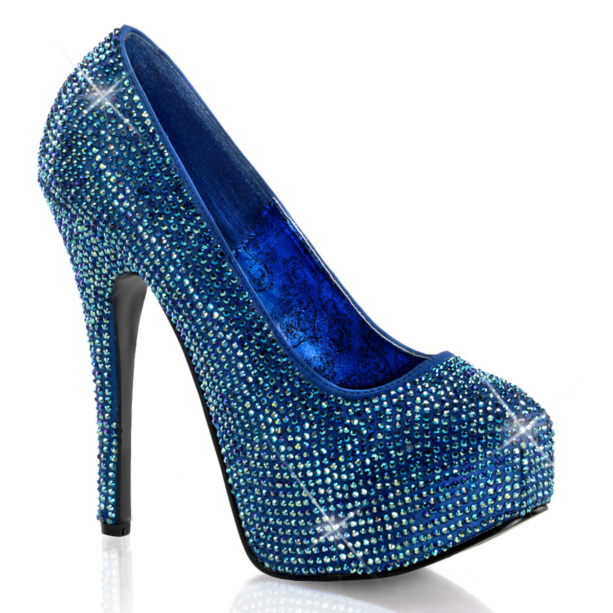 TEEZE-06R Bordello Blue 5.8 Inch Hidden Platform Shoes