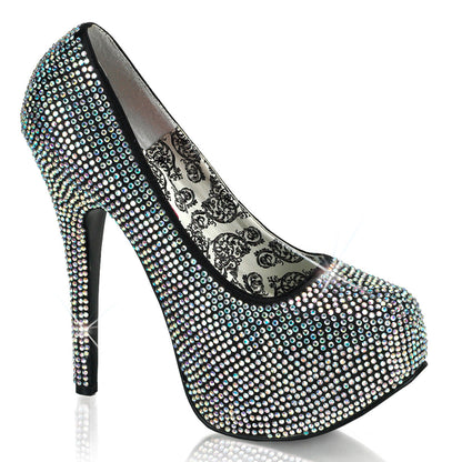 TEEZE-06R Bordello Iridescent Rhinestones 5.8 Inch Hidden Platform Shoes Iridescent Rhinestones