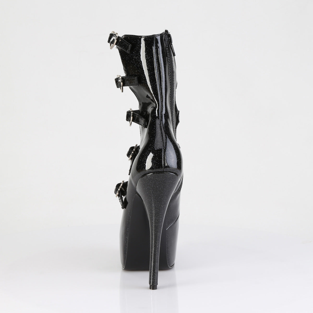Bordello TEEZE-23 Black Glitter Platform Boots - 5 3/4 Inch Heels