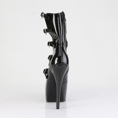 Bordello TEEZE-23 Black Glitter Platform Boots - 5 3/4 Inch Heels