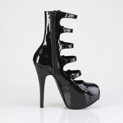 Bordello TEEZE-23 Black Glitter Platform Boots - 5 3/4 Inch Heels