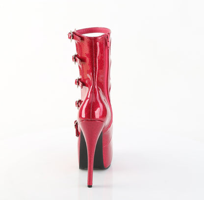 Bordello TEEZE-23 Fuchsia Glitter Platform Boots - 5 3/4 Inch Heels