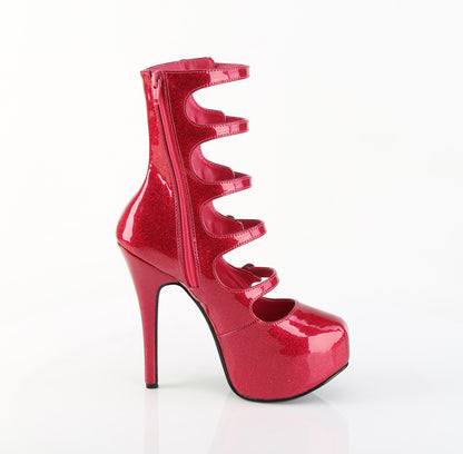 Bordello TEEZE-23 Fuchsia Glitter Platform Boots - 5 3/4 Inch Heels