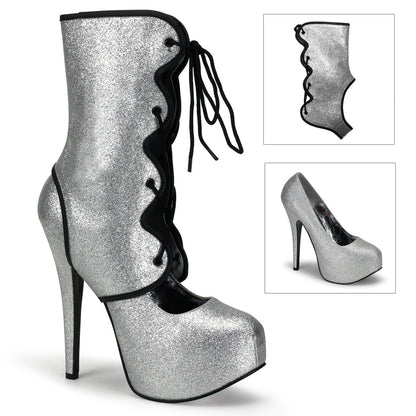 TEEZE-31G Bordello Hidden Platform High Heel Silver Sexy Shoes