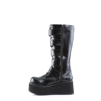 Demonia TRASHVILLE-518 Black Platform Knee High Boots
