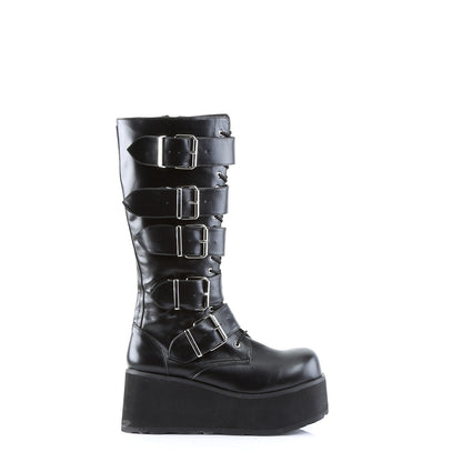 Demonia TRASHVILLE-518 Black Platform Knee High Boots
