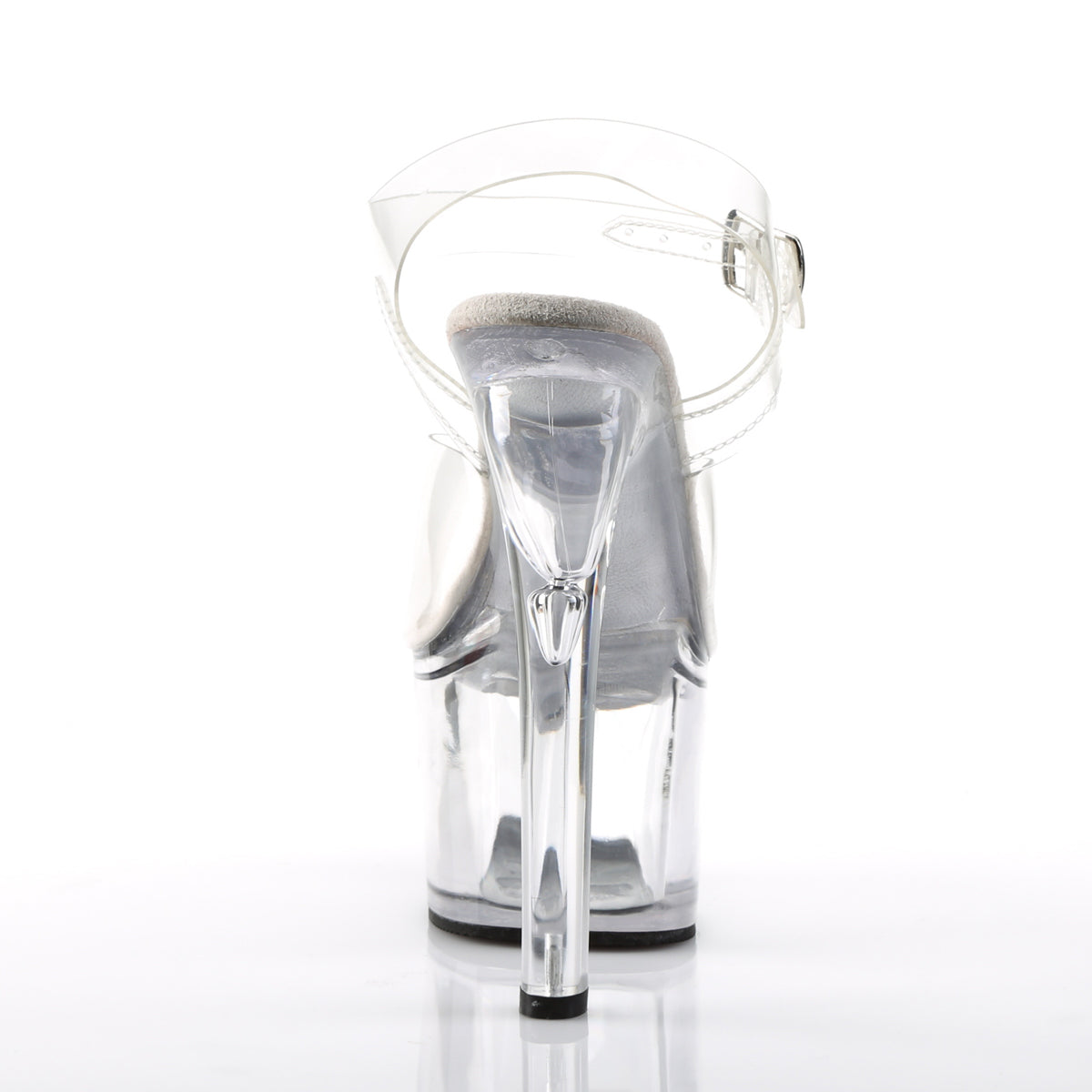 Pleaser TREASURE-708 Clear Peep Toe Platform Sandals - 7 Inch Heels