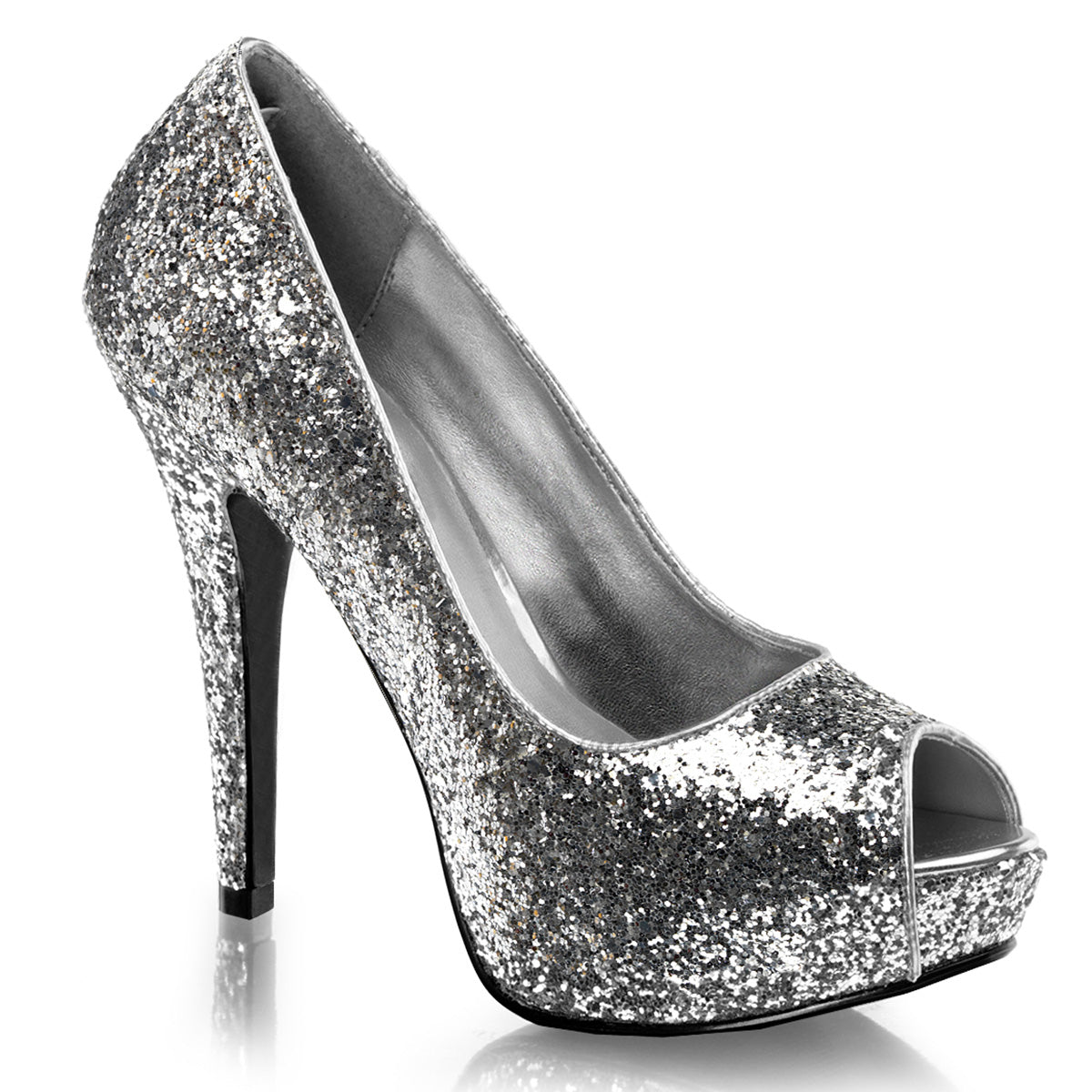 TWINKLE-18G Fabulicious 5 Inch Heel Silver Glitter Sexy Shoe Silver Glitter