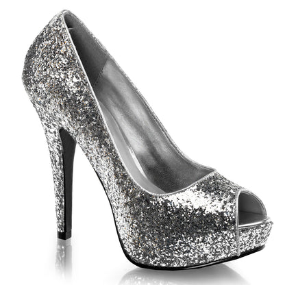 TWINKLE-18G Fabulicious 5 Inch Heel Silver Glitter Sexy Shoe Silver Glitter