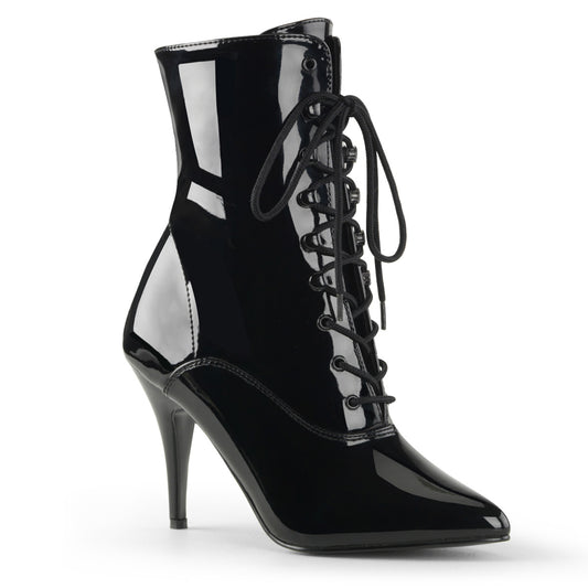 VANITY-1020 Pleaser Black 4 Inch Edgy Ankle Boots