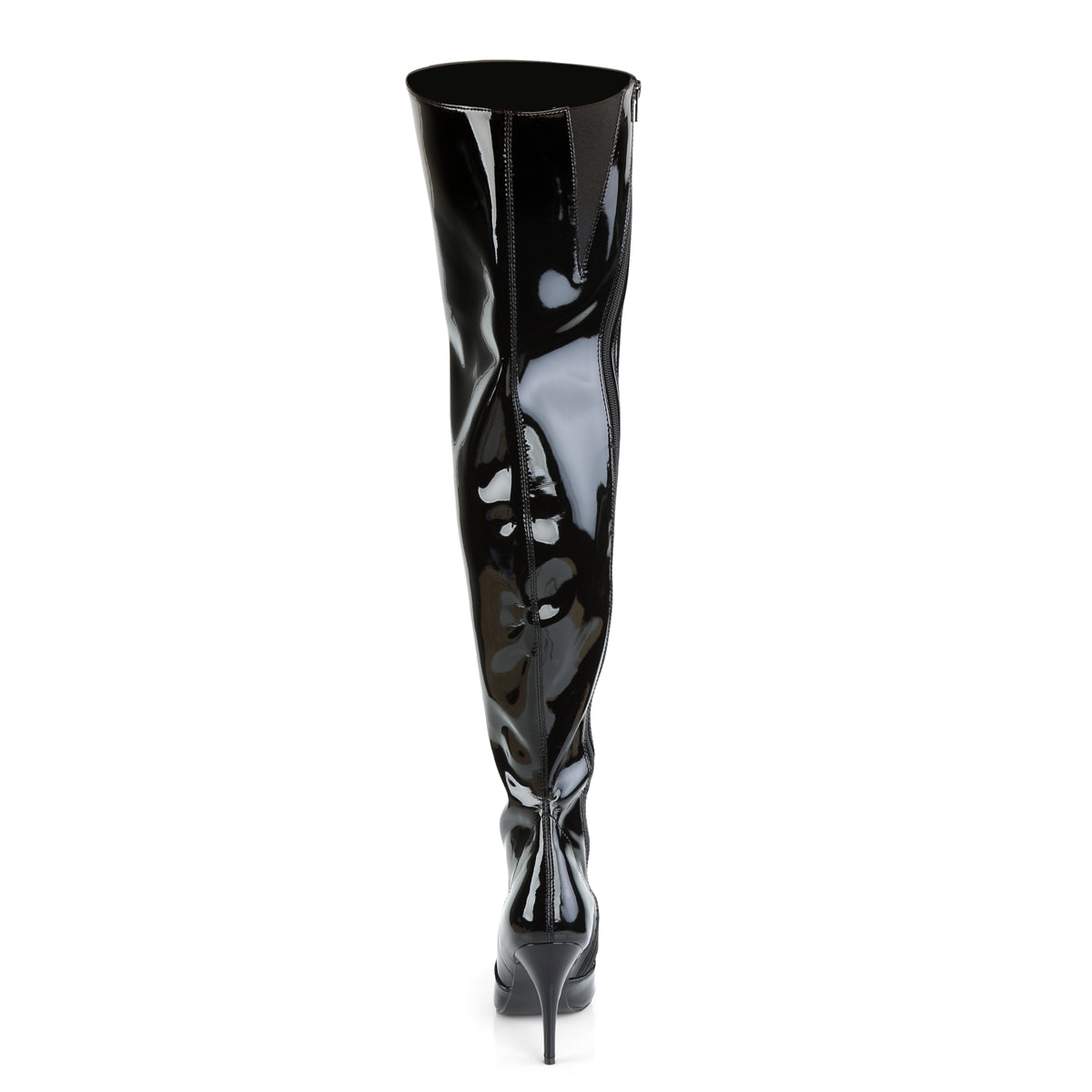 VANITY-3010 Pleaser Black 4 Inch Fetish Thigh High Boots