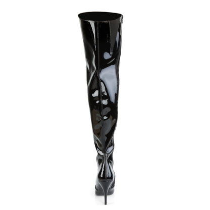 VANITY-3010 Pleaser Black 4 Inch Fetish Thigh High Boots