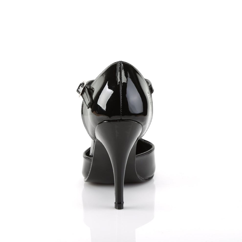 Escarpins Talons Hauts Pleaser VANITY-415 - Noir Simili Cuir - Talon 10,2 Cm - Neuf Avec Emballage