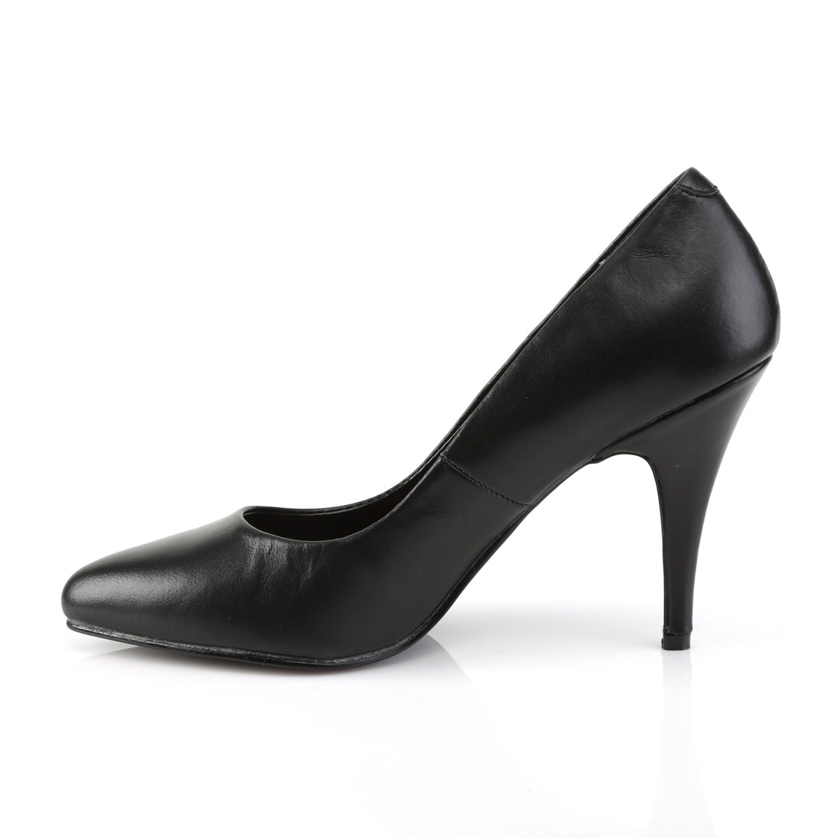 VANITY-420 Pleaser Black Leather 4 Inch Sultry Berdoom Heels