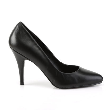 VANITY-420 Pleaser Black Leather 4 Inch Sultry Berdoom Heels