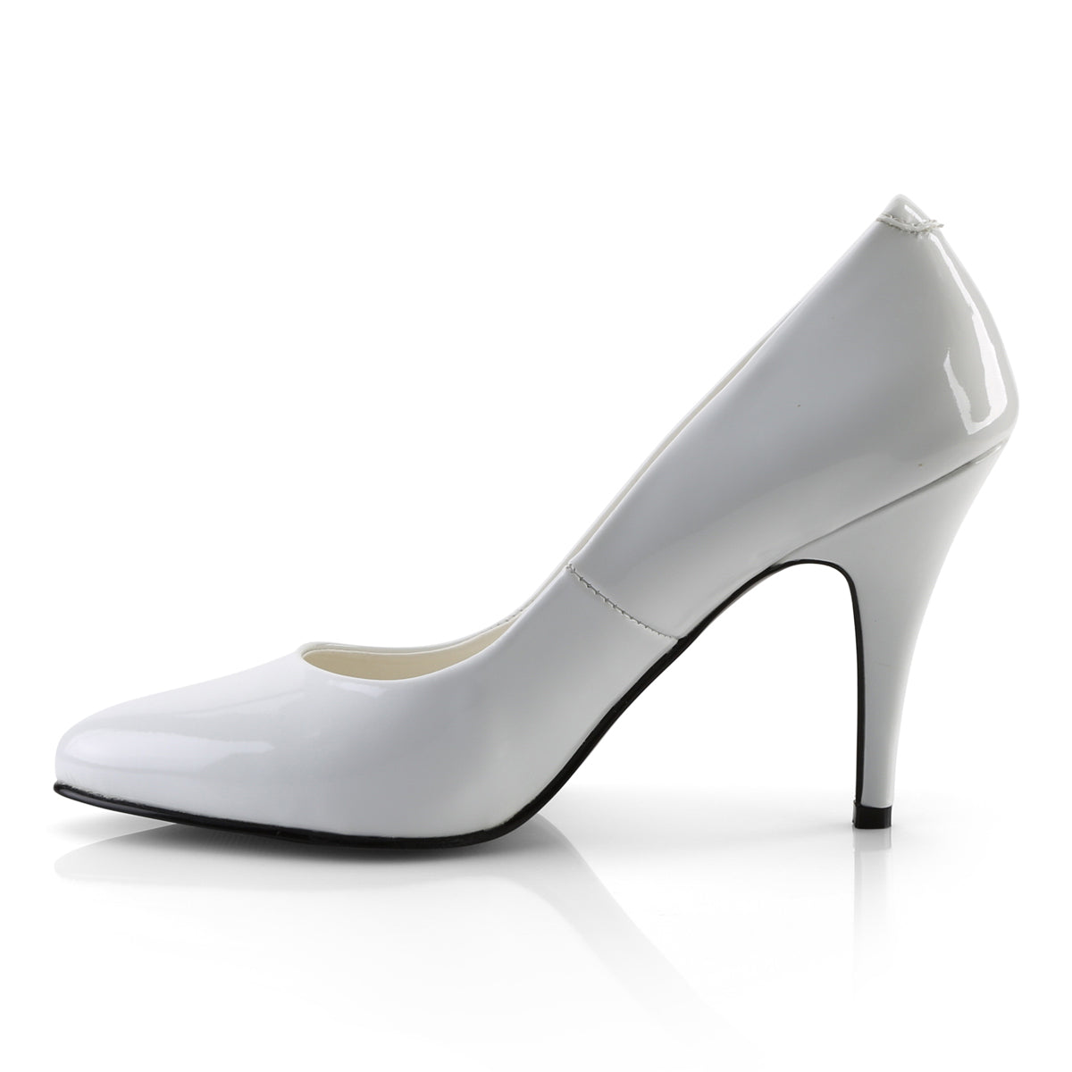 Pleaser VANITY-420 White Court Shoes - 4 Inch Heels