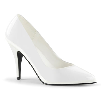 Pleaser VANITY-420 White Court Shoes - 4 Inch Heels