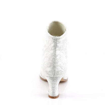 VICTORIAN-30 Fabulicious Ivory Satin 2.8 Inch Wedding Boots