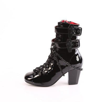 VIVIKA-128 Demonia Cult Black 3 Inch Alternative Women's Ankle Boots