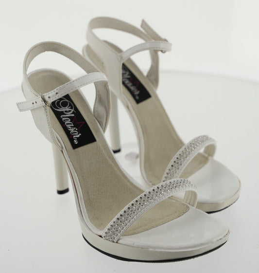 VOGUE-17 Pleaser Wht/Wht High Heel Alternative Footwear Discontinued Sale Stock