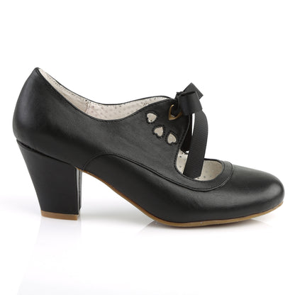 Pin Up Couture WIGGLE-32 Black Mary Jane Shoes - 2.5 Inch Heels