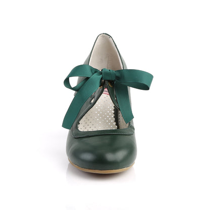 WIGGLE-32 Pin Up 2.5 Inch Heel Dark Green Fetish Footwear
