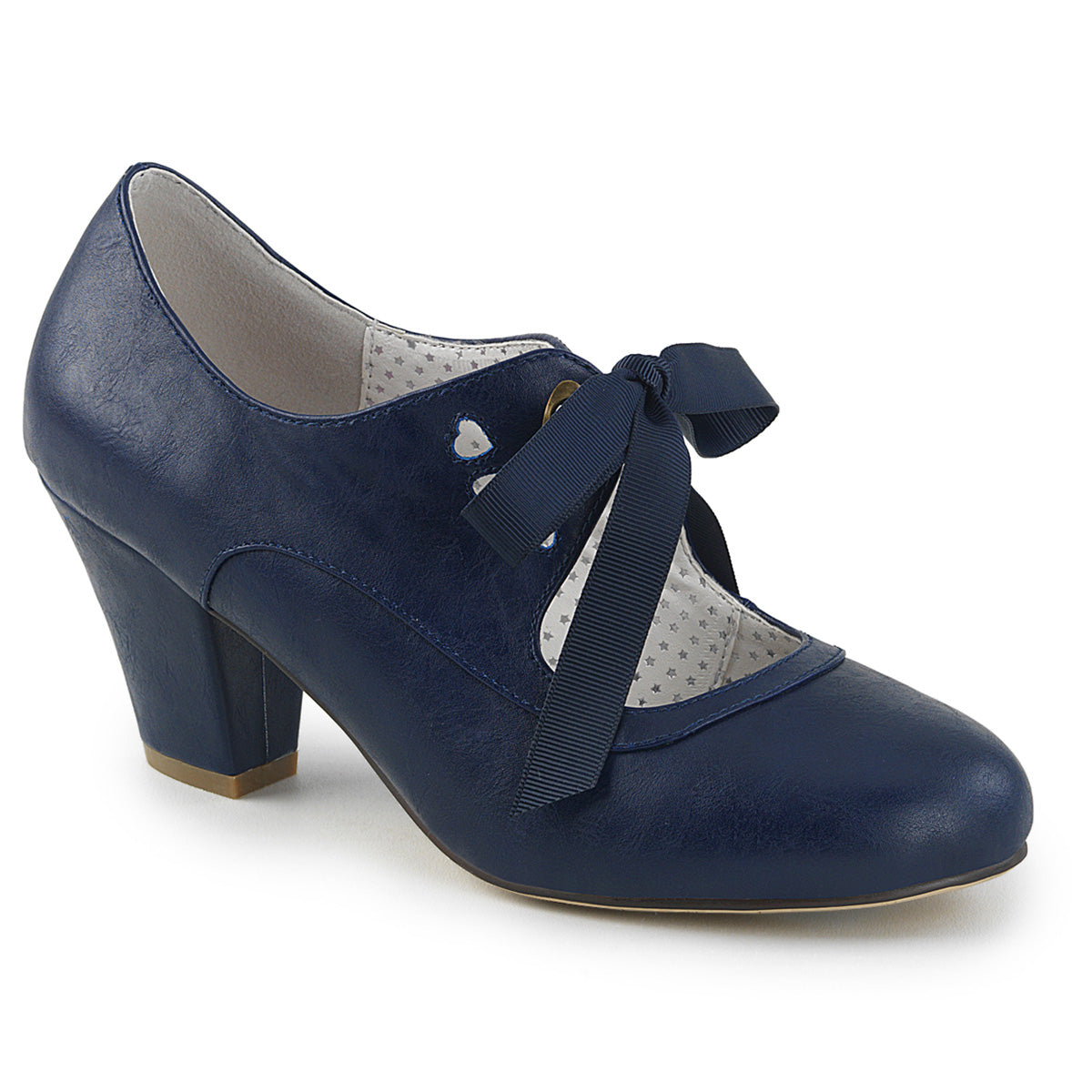 Pin Up Couture WIGGLE-32 Navy Blue Mary Jane Shoes - 2.5 Inch Heels