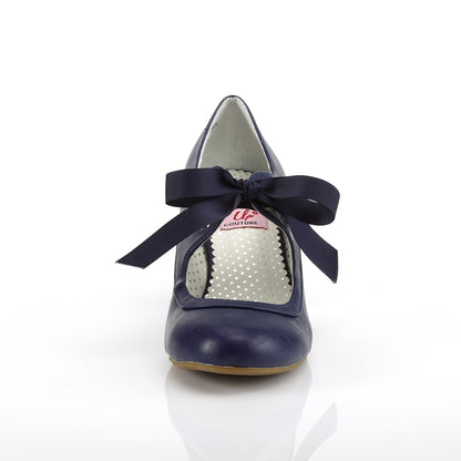 Pin Up Couture WIGGLE-32 Navy Blue Mary Jane Shoes - 2.5 Inch Heels