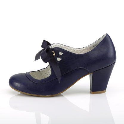 Pin Up Couture WIGGLE-32 Navy Blue Mary Jane Shoes - 2.5 Inch Heels