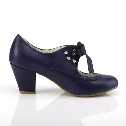 WIGGLE-32 Pin Up 2.5 Inch Heel Navy Blue Fetish Footwear-Pin Up Couture- Sexy Shoes Fetish Heels