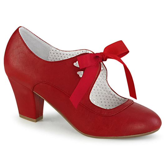 WIGGLE-32 Pin Up Couture Red 2.5 Inch Vintage Heels
