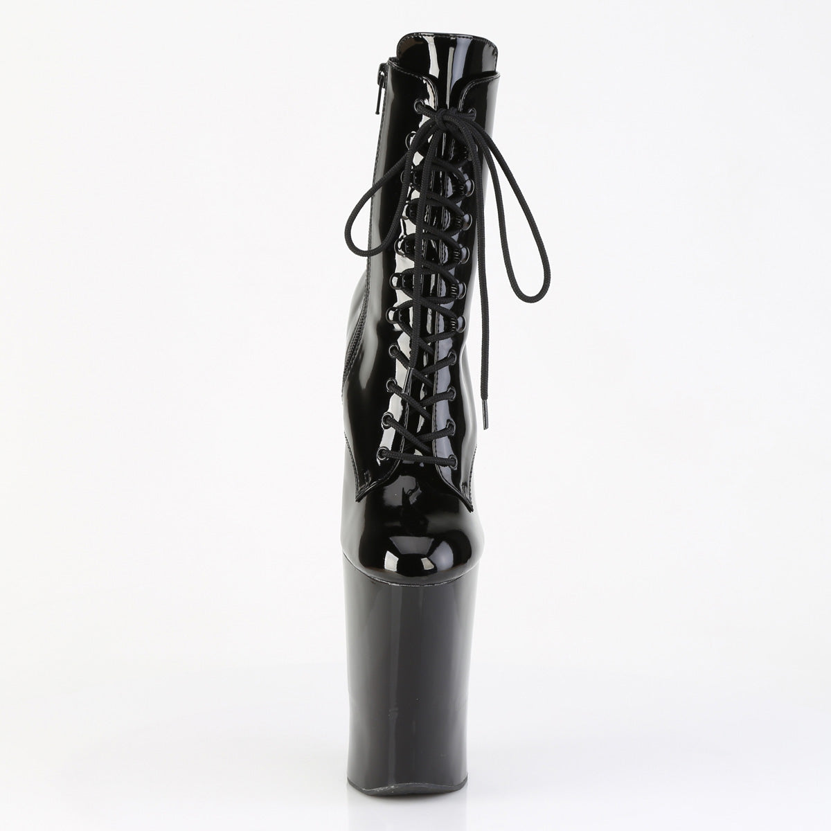 Pleaser WORSHIP-1020 Black Lace-Up Platform Ankle Boots - 10 Inch Heels