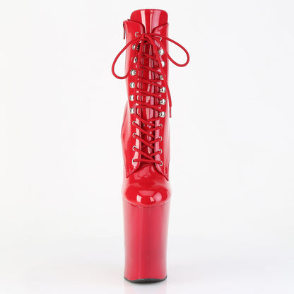 WORSHIP-1020 Pleaser Red 10 Inch Pole Dancer Ankle Boots