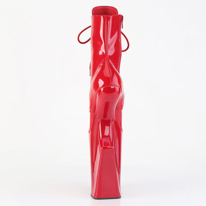 WORSHIP-1020 Pleaser Red 10 Inch Pole Dancer Ankle Boots