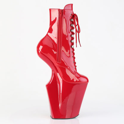 WORSHIP-1020 Pleaser Red 10 Inch Pole Dancer Ankle Boots